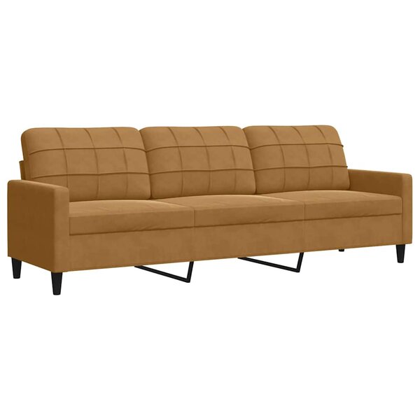 vidaXL Canapé à 3 places Marron 210 cm Velours