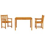 Ensemble de jardin 3 pièces en bois d'acacia