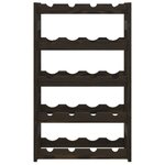 vidaXL Casier à bouteilles pour 20 bouteilles noir bois pin solide