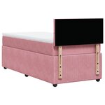 vidaXL Sommier à lattes de lit avec matelas Rose 90x200 cm Velours