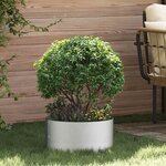 vidaXL Cache-pot de jardin Argent 40 x 40 x 20 cm Acier galvanisé