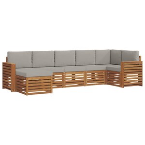 vidaXL Ensemble de canapé d'angle 7 Pièces Gris Naturel et Clair