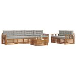 vidaXL Ensemble de canapés d'extérieur 7 Pièces Gris Naturel et Clair