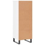 vidaXL Buffet haut Blanc brillant 40x36x110 cm Bois d'ingénierie
