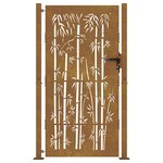 vidaXL Portail de jardin 105x205 cm acier corten design de bambou
