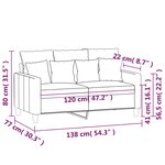 vidaXL Canapé à 2 places Rose 120 cm Velours