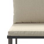 vidaXL Canapé central de jardin avec coussins gris résine tressée