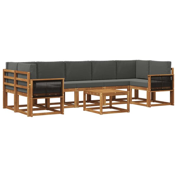 vidaXL Ensemble de canapés d'extérieur 6 pc Naturel et Anthracite