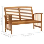 vidaXL Banc de jardin 119 cm bois d'acacia solide