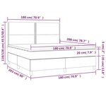 vidaXL Sommier à lattes de lit et matelas et LED Noir 180x200 cm Tissu