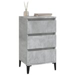 vidaXL Table de chevet gris béton 40x35x70 cm bois d'ingénierie
