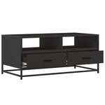vidaXL Table basse noir 100x50x45 cm bois d'ingénierie et métal