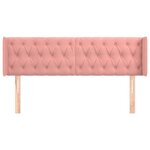 vidaXL Tête de lit avec oreilles Rose 147x16x78/88 cm Velours