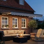 vidaXL Cadre de store manuel avec LEDs Anthracite et blanc 3 5 x 2 m