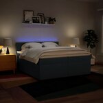 vidaXL Sommier à lattes de lit avec matelas Bleu 200x200 cm Tissu