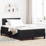 vidaXL Lit Box Spring avec Matelas Noir Petit Double Velours