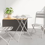 Table de jardin pliante vidaXL Beige 55x55x73 cm Acier