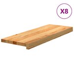 vidaXL Marches d'escalier 8 Pièces marron clair 70x30x2 cm chêne massif