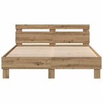 vidaXL Cadre de lit chêne artisanal 140 x 200 cm Bois d'ingénierie