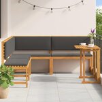 vidaXL Ensemble de banc de jardin 4 Pièces Marron Bois d'acacia massif