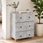 vidaXL Armoire à tiroirs Gris béton 66 x 34 5 x 90 cm
