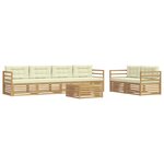 vidaXL Ensemble de canapés d'extérieur 7 pc Blanc et crème Polyester