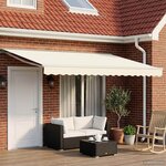 vidaXL Auvent rétractable électrique Crème 4 5 × 3 m