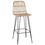 vidaXL Tabouret de bar 2 Pièces Naturel 44 x 55 x 109 cm Rattan et Acier