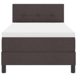 vidaXL Lit à ressorts avec matelas Marron foncé 90 x 190 cm tissu