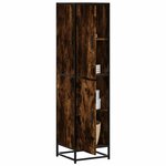 vidaXL Buffet haut chêne fumé 35 5x35x139 cm bois d'ingénierie métal