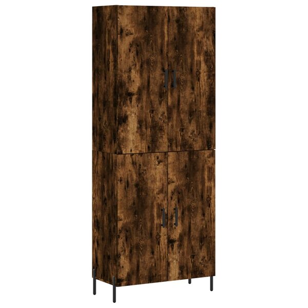 vidaXL Buffet haut Chêne fumé 69 5x34x180 cm Bois d'ingénierie