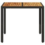 vidaXL Table de jardin et dessus en bois d'acacia noir résine tressée