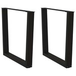 vidaXL Pieds de table à manger en V 2 pièces Noir 80 x (72-73 3) cm Acier