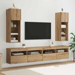 vidaXL Meubles TV muraux 2 Pièces Chêne artisanal 30 5 x 30 x 90 cm