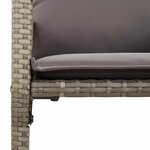 vidaXL Ensemble de bar de jardin 5 Pièces avec coussins gris poly rotin