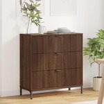 vidaXL Buffet Chêne marron 79 5 x 33 x 82 cm Bois d'ingénierie
