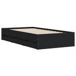 vidaXL Cadre de lit avec tiroirs noir 75x190 cm bois d'ingénierie