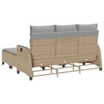 vidaXL Salon de jardin avec coussins forme de L 3 Pièces beige polyrotin