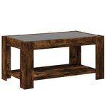 vidaXL Table basse avec LED chêne fumé 93x53x45 cm bois d'ingénierie