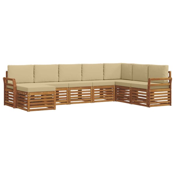 vidaXL Ensemble de canapés d'extérieur 8 Pièces Naturel et Beige