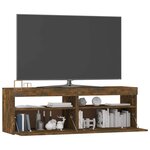 vidaXL Meuble TV avec lumières LED chêne fumé 120x35x40 cm