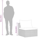 vidaXL Salon de jardin 4 Pièces avec coussins Résine tressée Gris