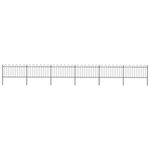 vidaXL Clôture de jardin avec dessus en cerceau Acier 10 2 x 1 m Noir
