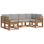 vidaXL Ensemble de canapés d'extérieur 6 pc Gris Naturel et Clair