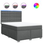 vidaXL Sommier à lattes de lit avec matelas Gris foncé 140x200cm Tissu