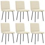 vidaXL Chaises à manger lot de 6 crème similicuir