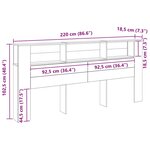 vidaXL Cabinet de Tête de Lit 220 x 18 5 x 104 5 cm Bois d'ingénierie