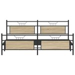 vidaXL Cadre de lit en métal sans matelas chêne sonoma 200x200 cm