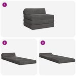 vidaXL Canapé-lit pliable Gris foncé 200 x 70 x 10 cm Velours