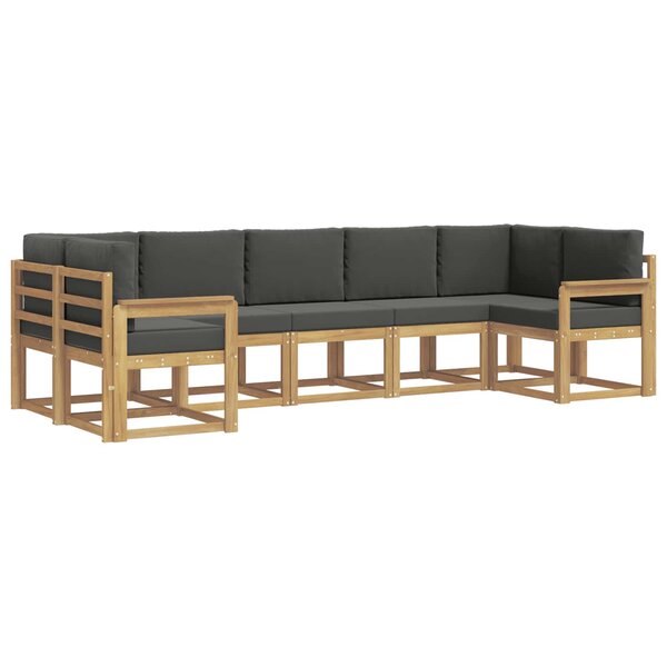 vidaXL Ensemble de canapés d'extérieur 7 pc Blanc et anthracite